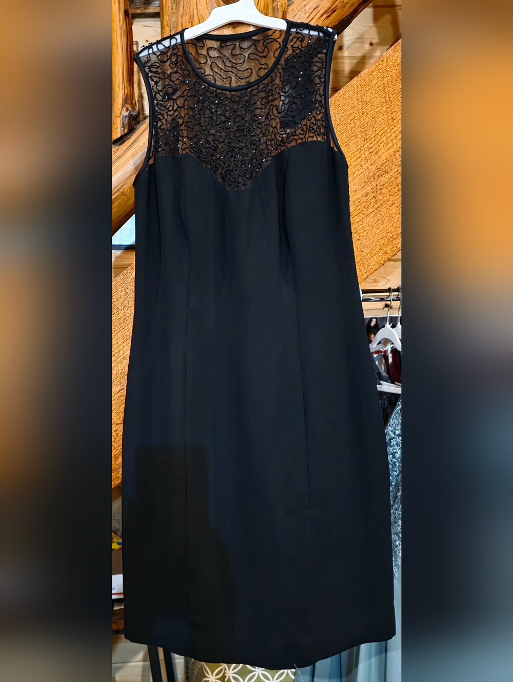 Jones New York Black Midi Dress with Lace Detail